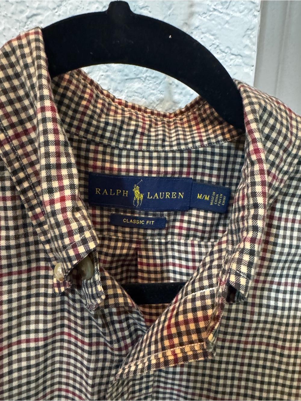Ralph Lauren Men's Brown & Black Micro-Check Button-Down Shirt - Picture 2 of 4